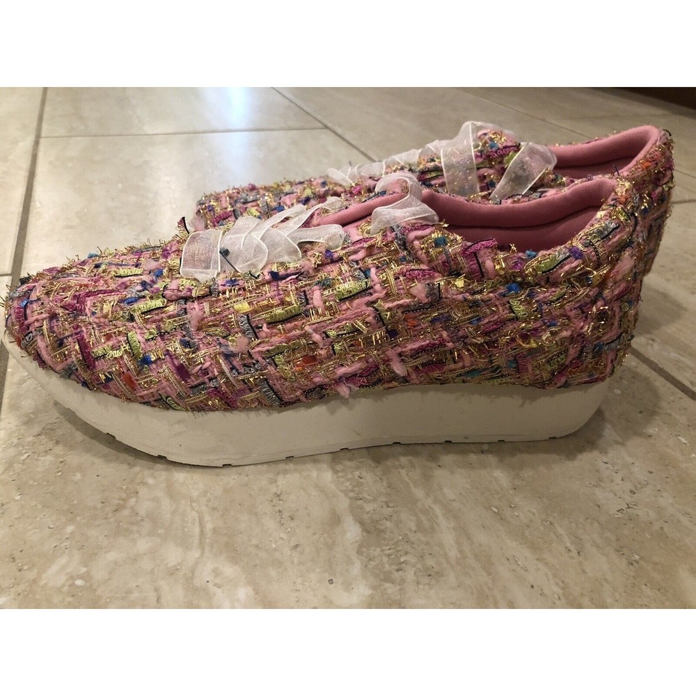 Cape Robin womens Tweed sneakers Multicolored size 6 Gold accents Forever 21 NEW